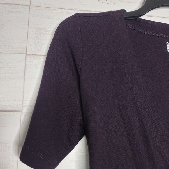 Gap Maternity Purple Short Sleeve Cardigan with Tie, Half Sleeves Size S - Picture 8 of 9